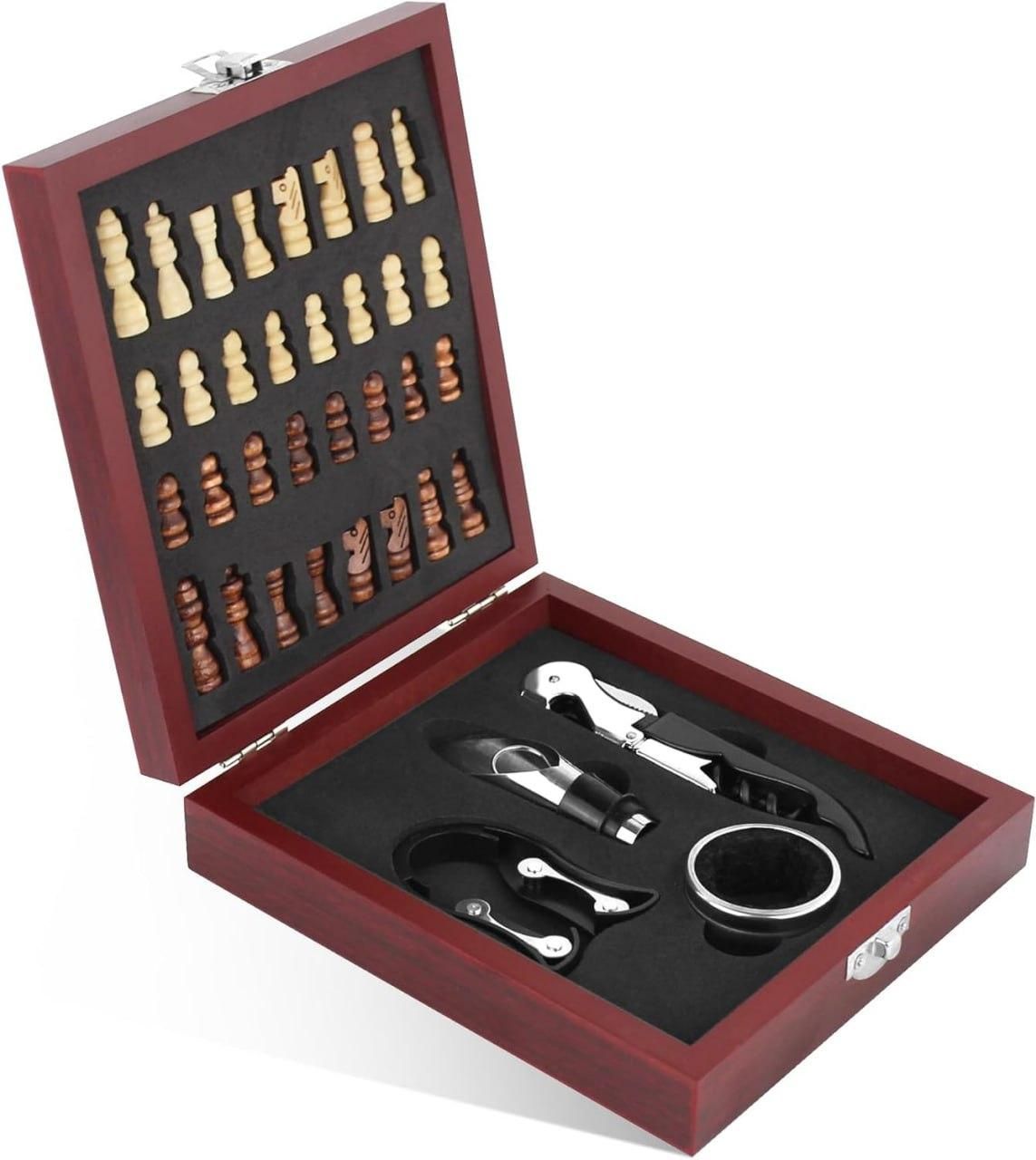 Wine Gift Box with Chess Set